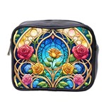 Roses Floral Stained Glass Vibrant Mini Toiletries Bag (Two Sides)