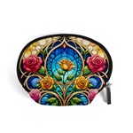 Roses Floral Stained Glass Vibrant Accessory Pouch (Small)