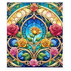 Roses Floral Stained Glass Vibrant Duvet Cover Double Side (California King Size) from ArtsNow.com Front