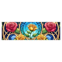 Roses Floral Stained Glass Vibrant Toiletries Pouch from ArtsNow.com Hand Strap