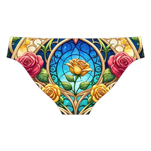 Roses Floral Stained Glass Vibrant Cross Back Hipster Bikini Set from ArtsNow.com Back Under