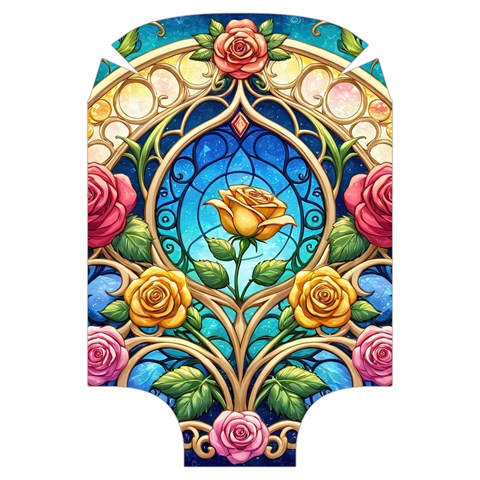 Roses Floral Stained Glass Vibrant Luggage Cover (Large) from ArtsNow.com Back