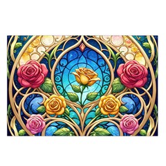 Roses Floral Stained Glass Vibrant Waist Pouch (Small) from ArtsNow.com Loop