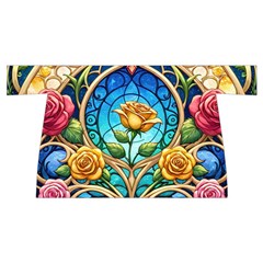 Roses Floral Stained Glass Vibrant Wristlet Pouch Bag (Small) from ArtsNow.com Front