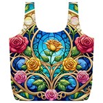 Roses Floral Stained Glass Vibrant Full Print Recycle Bag (XXL)