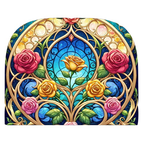 Roses Floral Stained Glass Vibrant Make Up Case (Small) from ArtsNow.com Back