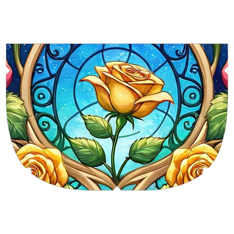 Roses Floral Stained Glass Vibrant Make Up Case (Large) from ArtsNow.com Side Left