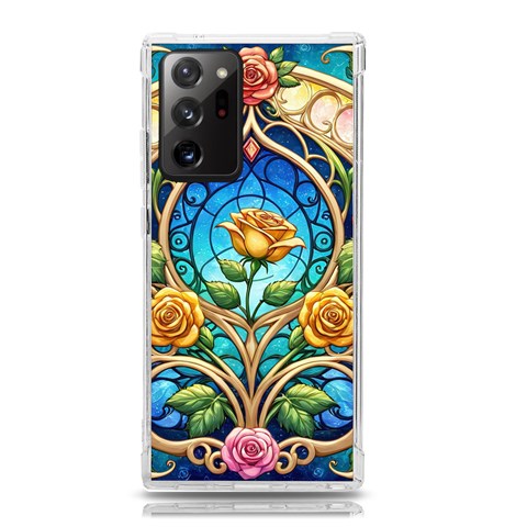 Roses Floral Stained Glass Vibrant Samsung Galaxy Note 20 Ultra TPU UV Case from ArtsNow.com Front