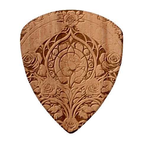 Roses Floral Stained Glass Vibrant Wood Guitar Pick (Set of 10) from ArtsNow.com Front