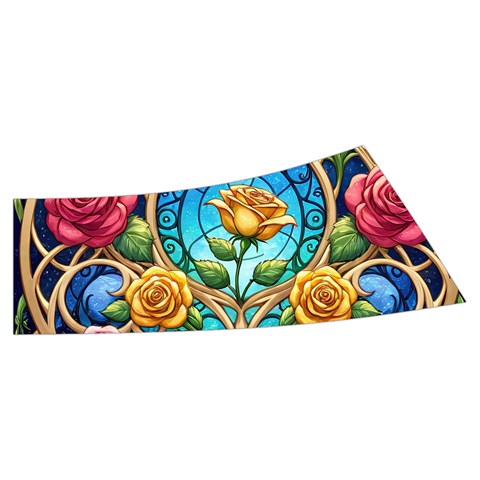 Roses Floral Stained Glass Vibrant Men s Side Zip Front Pouch Ski And Snowboard Bib Pants	 from ArtsNow.com Waistband Back Left