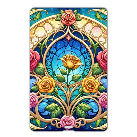 Roses Floral Stained Glass Vibrant Name Card Style USB Flash Drive from ArtsNow.com Back