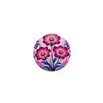 Fantasy Pink Flowers Stained Glass 1  Mini Buttons