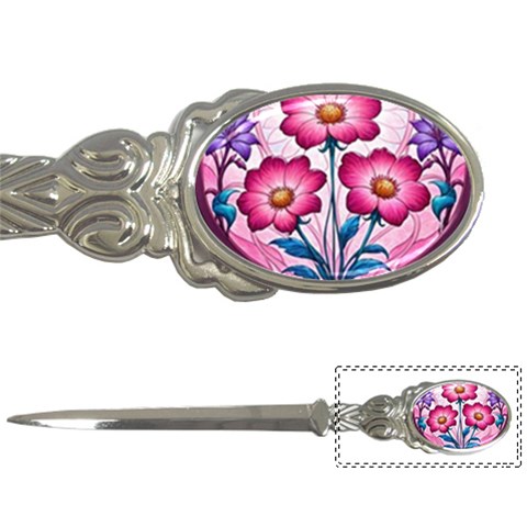 Fantasy Pink Flowers Stained Glass Letter Opener from ArtsNow.com Front