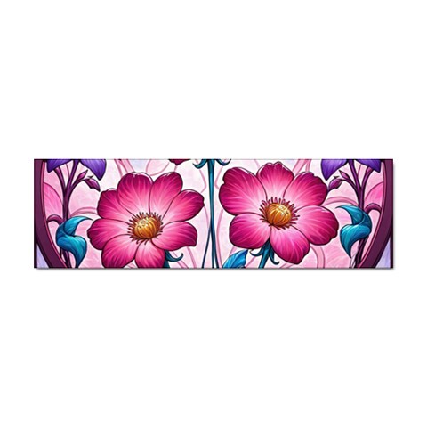 Fantasy Pink Flowers Stained Glass Sticker Bumper (10 pack) from ArtsNow.com Front