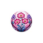 Fantasy Pink Flowers Stained Glass Golf Ball Marker