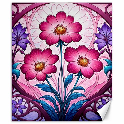 Fantasy Pink Flowers Stained Glass Canvas 20  x 24  from ArtsNow.com 19.57 x23.15  Canvas - 1