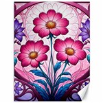 Fantasy Pink Flowers Stained Glass Canvas 36  x 48 