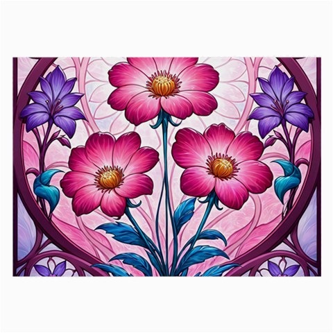 Fantasy Pink Flowers Stained Glass Large Glasses Cloth from ArtsNow.com Front