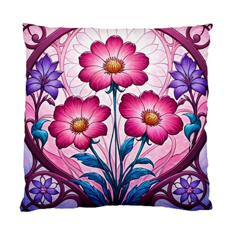 Fantasy Pink Flowers Stained Glass Standard Cushion Case (One Side) from ArtsNow.com Front