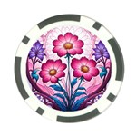 Fantasy Pink Flowers Stained Glass Poker Chip Card Guard (10 pack)