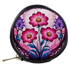 Fantasy Pink Flowers Stained Glass Mini Makeup Bag from ArtsNow.com Back