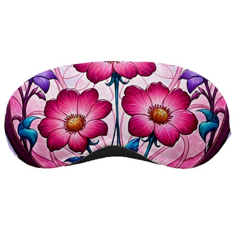 Fantasy Pink Flowers Stained Glass Sleep Mask from ArtsNow.com Front