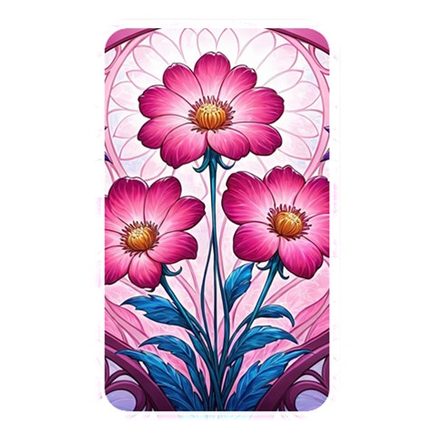 Fantasy Pink Flowers Stained Glass Memory Card Reader (Rectangular) from ArtsNow.com Front