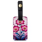 Fantasy Pink Flowers Stained Glass Luggage Tag (one side)