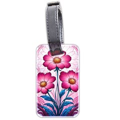 Fantasy Pink Flowers Stained Glass Luggage Tag (two sides) from ArtsNow.com Back