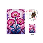 Fantasy Pink Flowers Stained Glass Playing Cards Single Design (Mini)