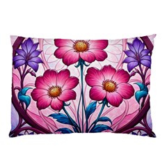 Fantasy Pink Flowers Stained Glass Pillow Case (Two Sides) from ArtsNow.com Back