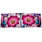 Fantasy Pink Flowers Stained Glass 21 x60  Body Pillow Case Dakimakura (Two Sides)