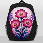 Fantasy Pink Flowers Stained Glass Backpack Bag