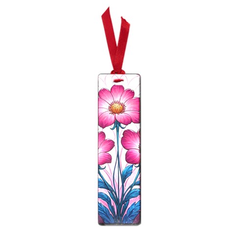 Fantasy Pink Flowers Stained Glass Small Book Marks from ArtsNow.com Front