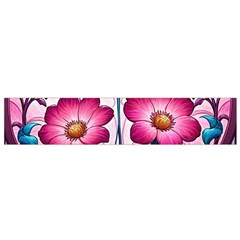 Fantasy Pink Flowers Stained Glass Small Premium Plush Fleece Scarf from ArtsNow.com Front