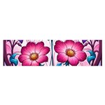 Fantasy Pink Flowers Stained Glass Oblong Satin Scarf (16  x 60 )