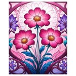 Fantasy Pink Flowers Stained Glass Drawstring Bag (Small)