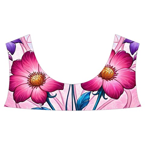 Fantasy Pink Flowers Stained Glass Sleeveless Cozy Lounge Set  from ArtsNow.com Front Top