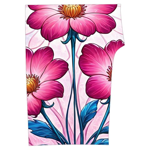 Fantasy Pink Flowers Stained Glass Sleeveless Cozy Lounge Set  from ArtsNow.com Front Bottom Right