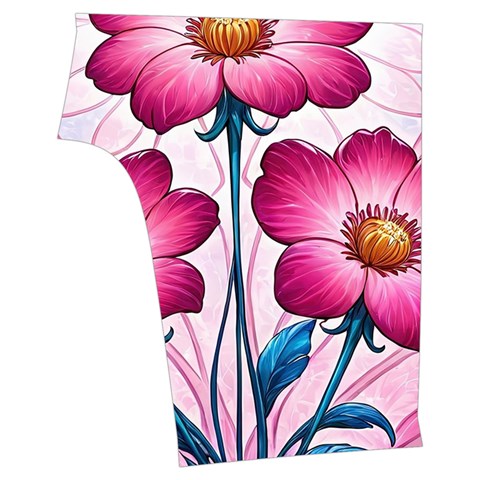 Fantasy Pink Flowers Stained Glass Sleeveless Cozy Lounge Set  from ArtsNow.com Back Bottom Right