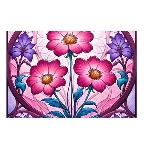 Fantasy Pink Flowers Stained Glass Waist Pouch (Small) from ArtsNow.com Loop