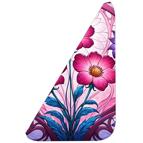 Fantasy Pink Flowers Stained Glass Belt Pouch Bag (Large) from ArtsNow.com Front Left