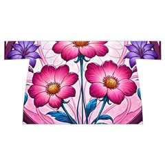 Fantasy Pink Flowers Stained Glass Wristlet Pouch Bag (Small) from ArtsNow.com Front