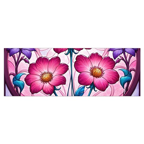 Fantasy Pink Flowers Stained Glass Wristlet Pouch Bag (Small) from ArtsNow.com Bottom