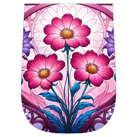 Fantasy Pink Flowers Stained Glass Wristlet Pouch Bag (Small) from ArtsNow.com Right Side