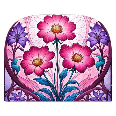 Fantasy Pink Flowers Stained Glass Make Up Case (Small) from ArtsNow.com Front