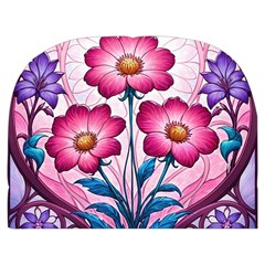 Fantasy Pink Flowers Stained Glass Make Up Case (Medium) from ArtsNow.com Front