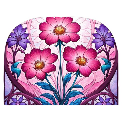 Fantasy Pink Flowers Stained Glass Make Up Case (Medium) from ArtsNow.com Back