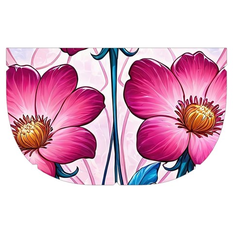 Fantasy Pink Flowers Stained Glass Make Up Case (Medium) from ArtsNow.com Side Right