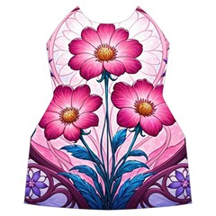 Fantasy Pink Flowers Stained Glass Women s Long Sleeve Raglan T Front